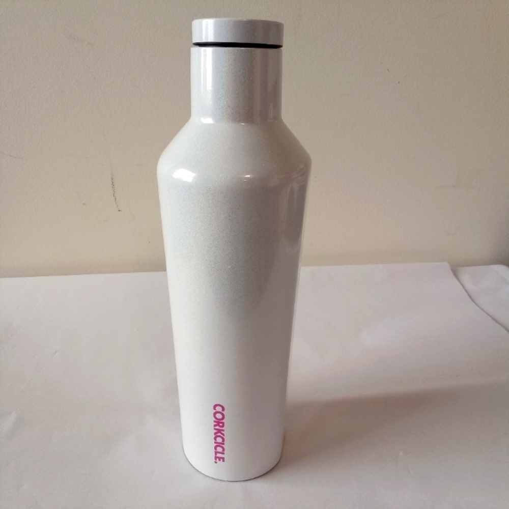 Corkcicle Canteen 16 oz Unicorn Magic Sparkle White Glitter Wine Water Bottle